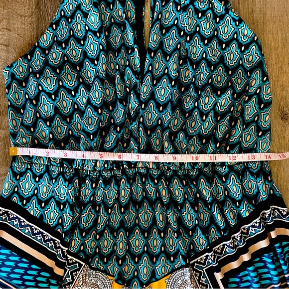 London Time Blue Bohemian Haltered Maxi Dress Size 8 - Picture 7 of 14